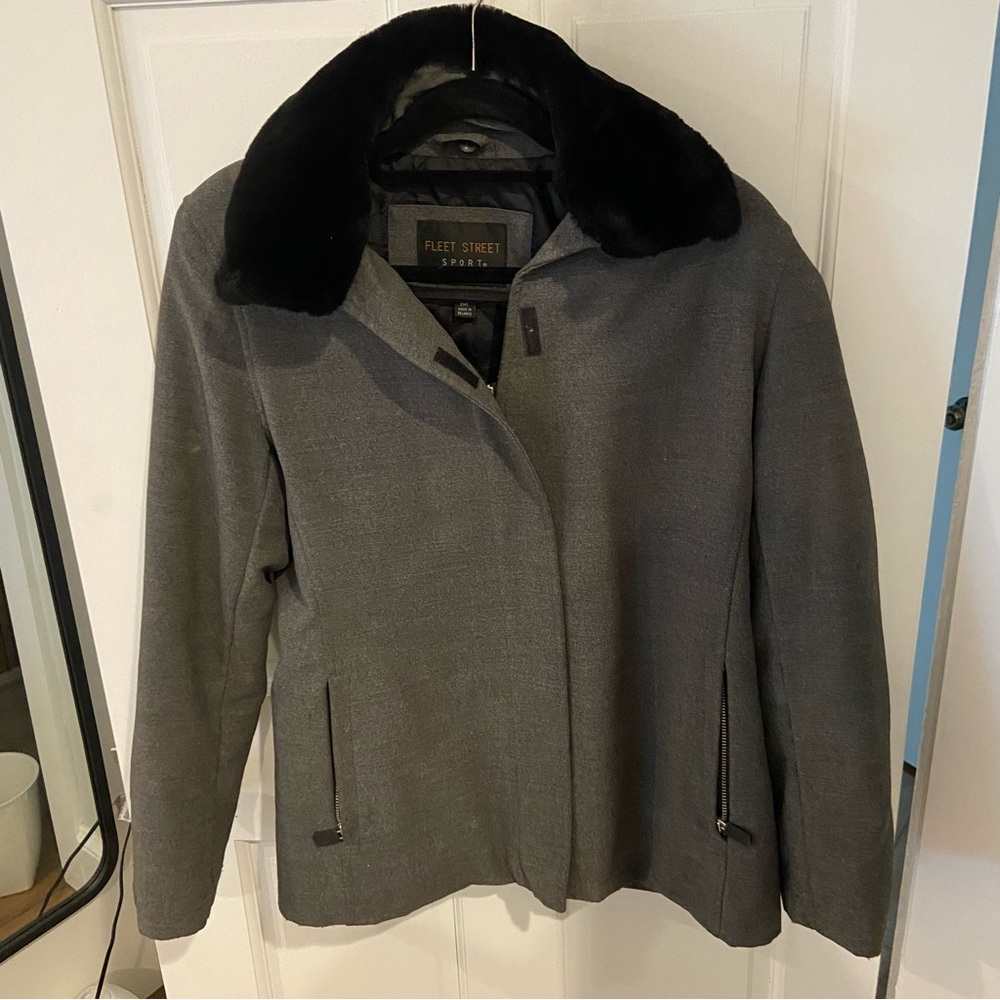 Fleet Street Sport Fur Collared Pea Coat
